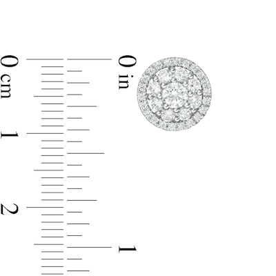 0.95 CT. T.W. Certified Lab-Grown Diamond Double Frame Stud Earrings in 14K White Gold (F/SI2)