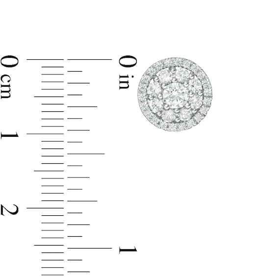 0.95 CT. T.W. Certified Lab-Grown Diamond Double Frame Stud Earrings in 14K White Gold (F/SI2)