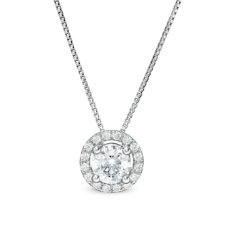 0.45 CT. T.W. Certified Lab-Grown Diamond Frame Pendant in 14K White Gold (F/SI2)
