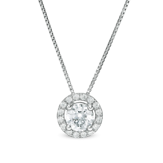 0.45 CT. T.W. Certified Lab-Grown Diamond Frame Pendant in 14K White Gold (F/SI2)
