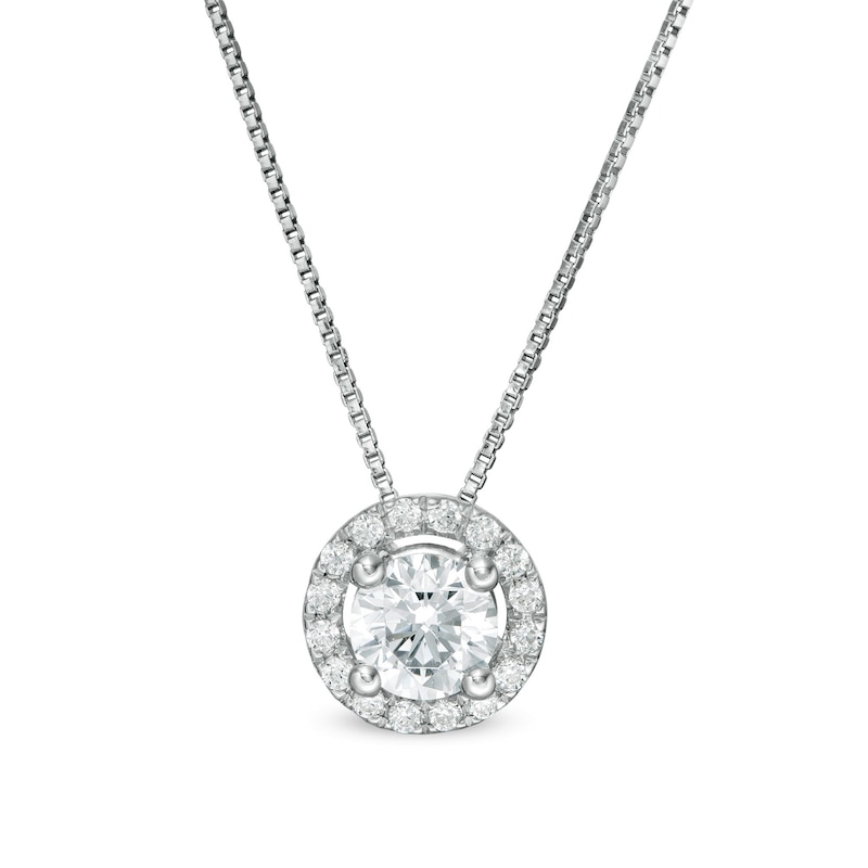 0.45 CT. T.W. Certified Lab-Created Diamond Frame Pendant in 14K White Gold (F/SI2)