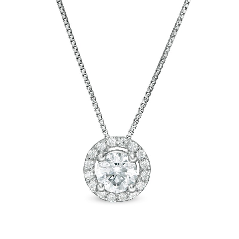 0.45 CT. T.W. Certified Lab-Grown Diamond Frame Pendant in 14K White Gold (F/SI2)