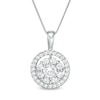 Thumbnail Image 0 of 0.95 CT. T.W. Certified Lab-Created Diamond Double Frame Pendant in 14K White Gold (F/SI2)
