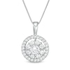 Thumbnail Image 1 of 0.95 CT. T.W. Certified Lab-Grown Diamond Double Frame Pendant in 14K White Gold (F/SI2)