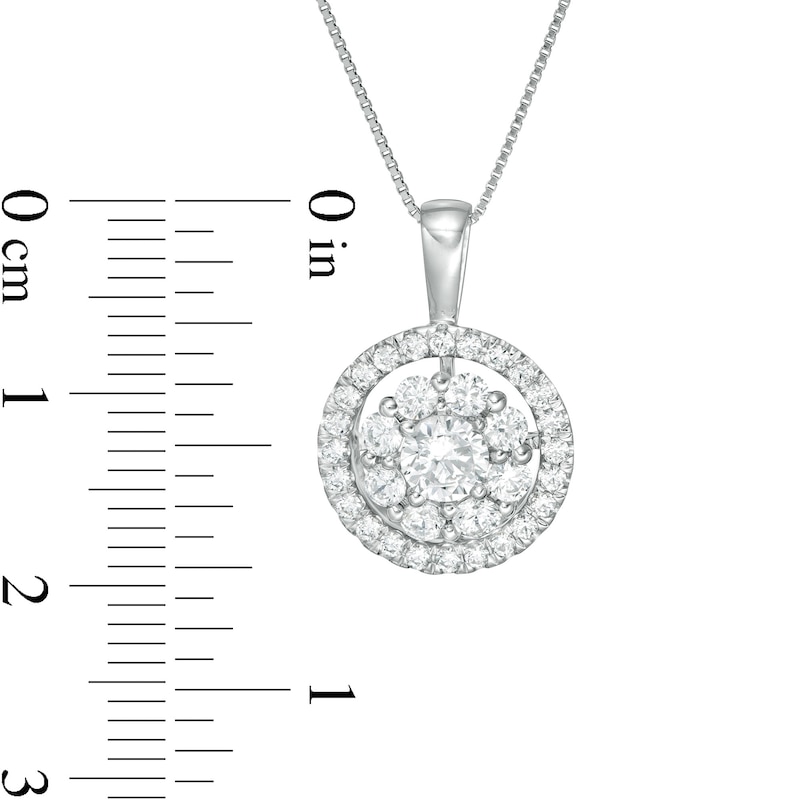 0.95 CT. T.W. Certified Lab-Created Diamond Double Frame Pendant in 14K White Gold (F/SI2)
