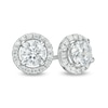 Thumbnail Image 0 of 0.95 CT. T.W. Certified Lab-Created Diamond Frame Stud Earrings in 14K White Gold (F/SI2)
