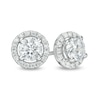 0.95 CT. T.W. Certified Lab-Grown Diamond Frame Stud Earrings in 14K White Gold (F/SI2)