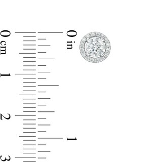 0.95 CT. T.W. Certified Lab-Grown Diamond Frame Stud Earrings in 14K White Gold (F/SI2)