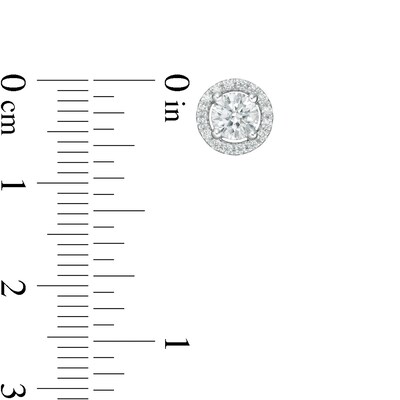 0.95 CT. T.W. Certified Lab-Grown Diamond Frame Stud Earrings in 14K White Gold (F/SI2)