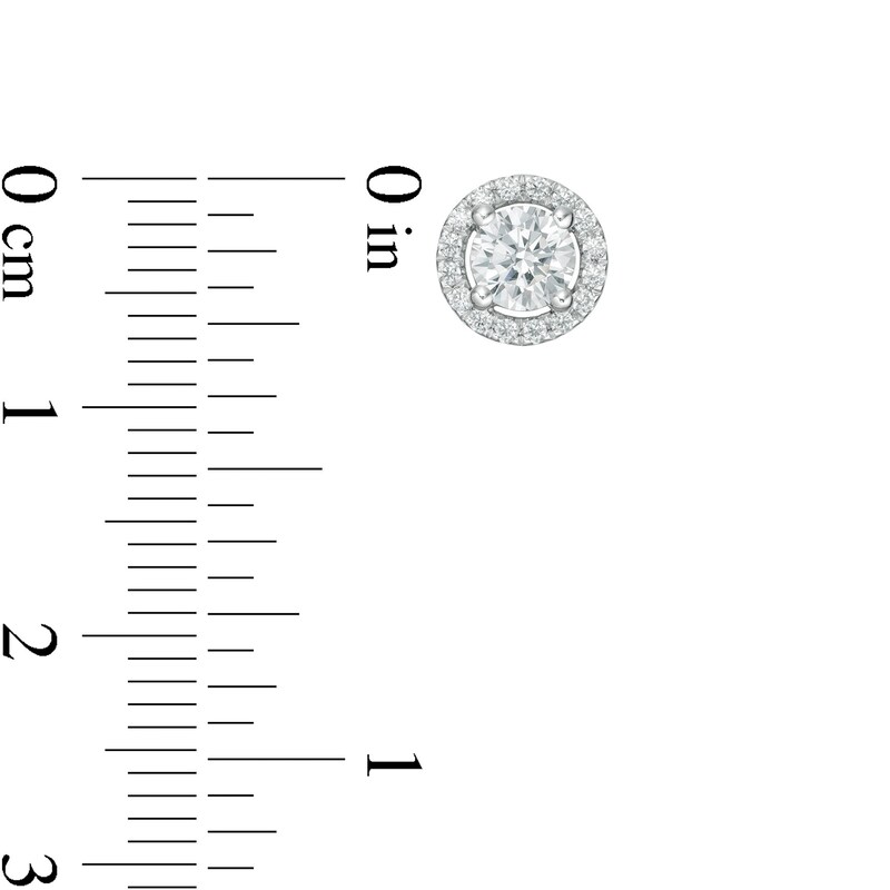 Main Image 3 of 0.95 CT. T.W. Certified Lab-Grown Diamond Frame Stud Earrings in 14K White Gold (F/SI2)