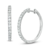 Thumbnail Image 1 of 0.95 CT. T.W. Certified Lab-Grown Diamond Hoop Earrings in 14K White Gold (F/SI2)