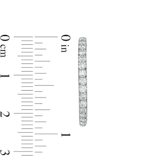 0.95 CT. T.W. Certified Lab-Grown Diamond Hoop Earrings in 14K White Gold (F/SI2)
