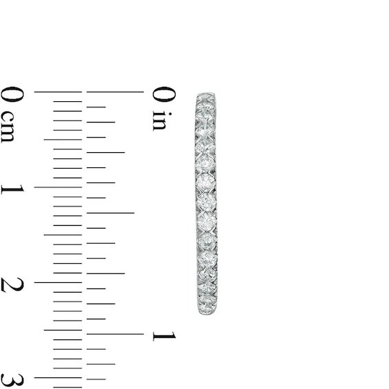 0.95 CT. T.W. Certified Lab-Grown Diamond Hoop Earrings in 14K White Gold (F/SI2)