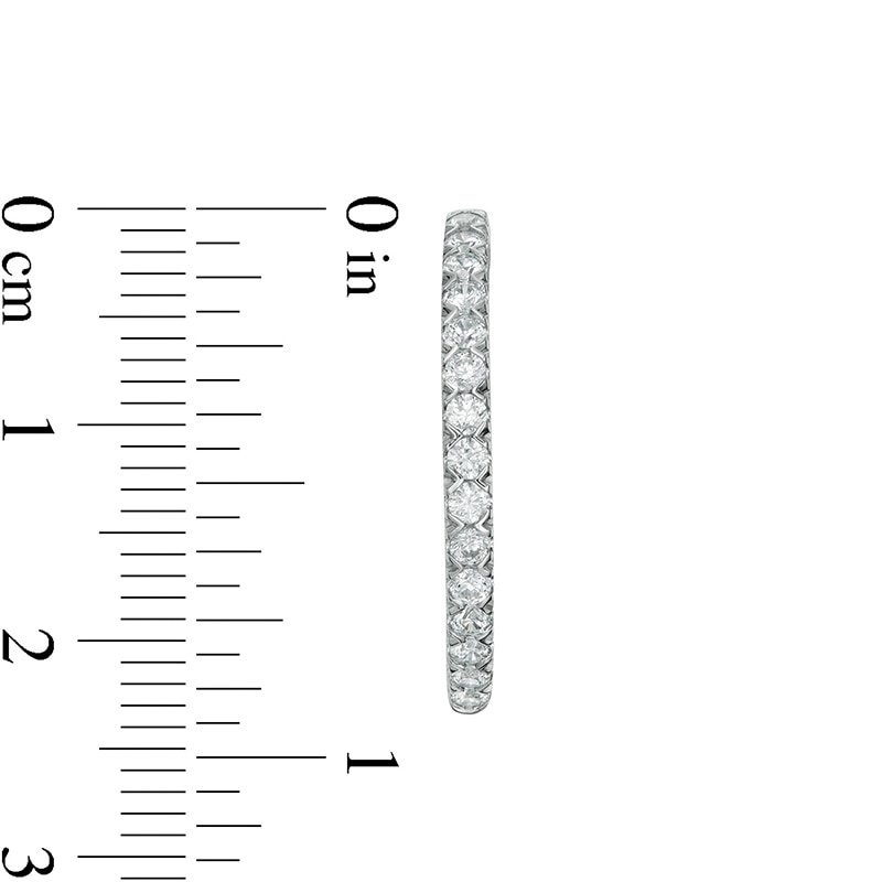 Main Image 3 of 0.95 CT. T.W. Certified Lab-Grown Diamond Hoop Earrings in 14K White Gold (F/SI2)