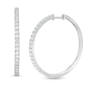 1.95 CT. T.W. Certified Lab-Grown Diamond Hoop Earrings in 14K White Gold (F/SI2)