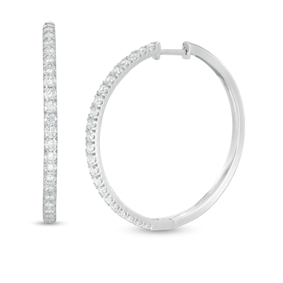 1.95 CT. T.W. Certified Lab-Grown Diamond Hoop Earrings in 14K White Gold (F/SI2)