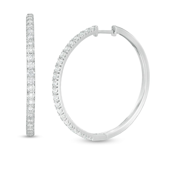 1.95 CT. T.W. Certified Lab-Grown Diamond Hoop Earrings in 14K White Gold (F/SI2)