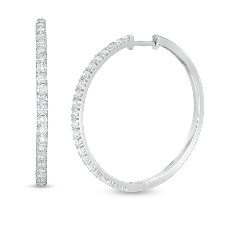 1.95 CT. T.W. Certified Lab-Grown Diamond Hoop Earrings in 14K White Gold (F/SI2)