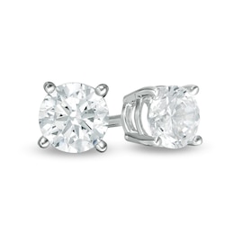 0.46 CT. T.W. Certified Lab-Grown Diamond Solitaire Stud Earrings in 14K White Gold (F/SI2)
