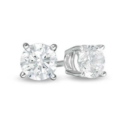 0.46 CT. T.W. Certified Lab-Grown Diamond Solitaire Stud Earrings in 14K White Gold (F/SI2)