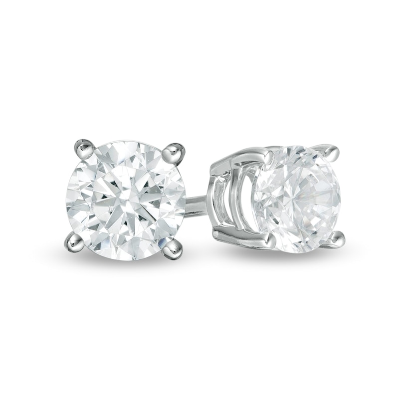 0.46 CT. T.W. Certified Lab-Created Diamond Solitaire Stud Earrings in 14K White Gold (F/SI2)