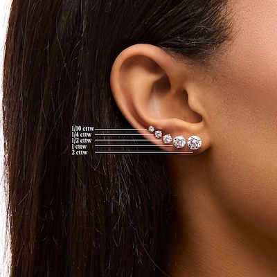 0.46 CT. T.W. Certified Lab-Grown Diamond Solitaire Stud Earrings in 14K White Gold (F/SI2)
