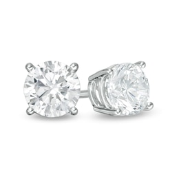 0.95 CT. T.W. Certified Lab-Created Diamond Solitaire Stud Earrings in 14K White Gold (F/SI2)