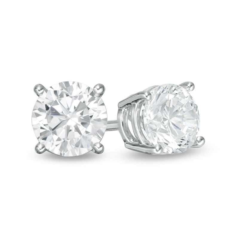 CT. T.W. Certified Lab-Created Diamond Solitaire Stud Earrings in 14K White Gold (F/SI2
