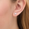 Thumbnail Image 2 of 0.95 CT. T.W. Certified Lab-Grown Diamond Solitaire Stud Earrings in 14K White Gold (F/SI2)