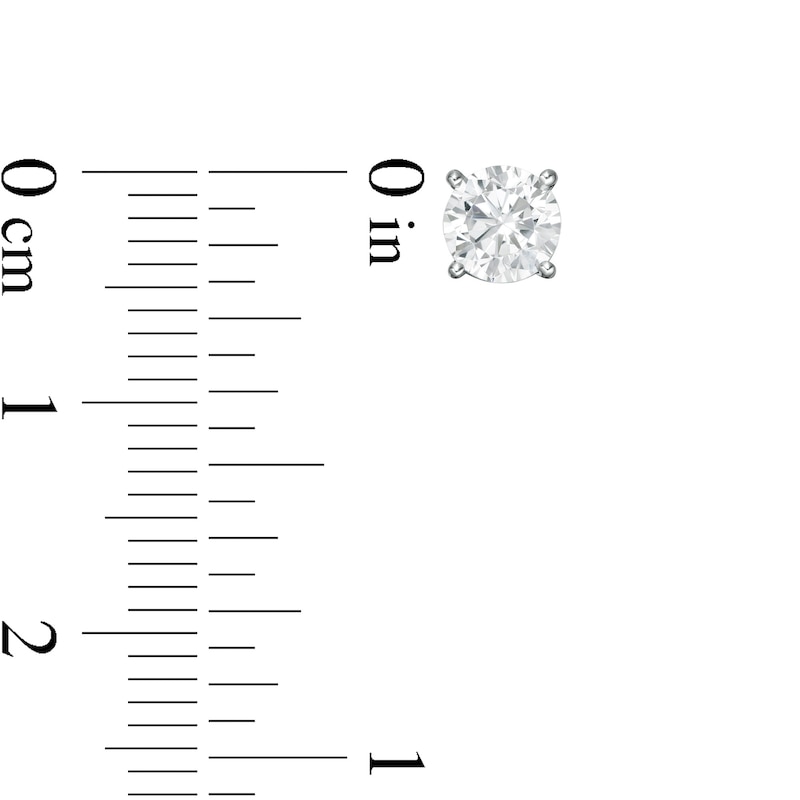 Main Image 3 of 0.95 CT. T.W. Certified Lab-Grown Diamond Solitaire Stud Earrings in 14K White Gold (F/SI2)