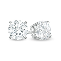 1.95 CT. T.W. Certified Lab-Created Diamond Solitaire Stud Earrings in 14K White Gold (F/SI2)