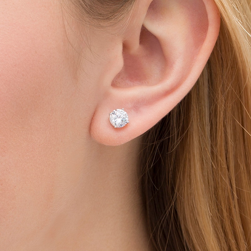 Main Image 2 of 1.95 CT. T.W. Certified Lab-Grown Diamond Solitaire Stud Earrings in 14K White Gold (F/SI2)