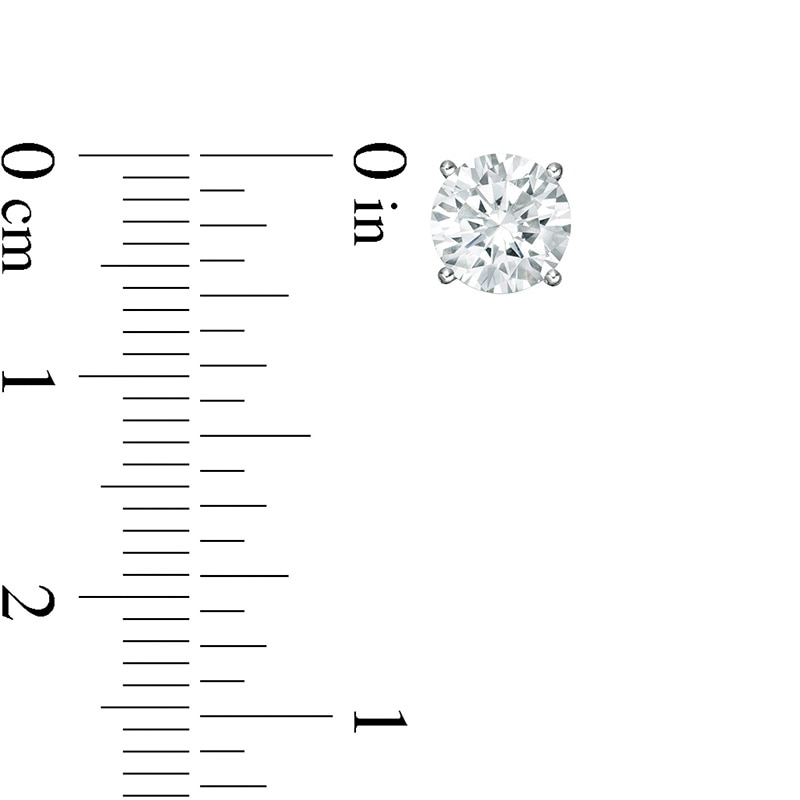 Main Image 3 of 1.95 CT. T.W. Certified Lab-Grown Diamond Solitaire Stud Earrings in 14K White Gold (F/SI2)