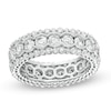 Thumbnail Image 1 of 3.00 CT. T.W. Diamond Scallop Edge Vintage-Style Eternity Anniversary Band in 14K White Gold