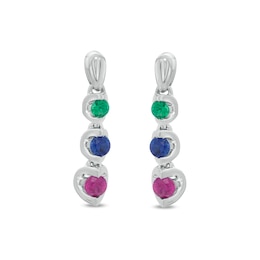 Mother's Graduated Birthstone Drop Earrings (1-3 Stones)