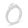 Thumbnail Image 3 of 1.46 CT. T.W. Certified Oval Lab-Grown Diamond Lined Past Present Future® Engagement Ring in 14K White Gold (G/SI2)