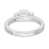 Thumbnail Image 4 of 1.46 CT. T.W. Certified Oval Lab-Grown Diamond Lined Past Present Future® Engagement Ring in 14K White Gold (G/SI2)