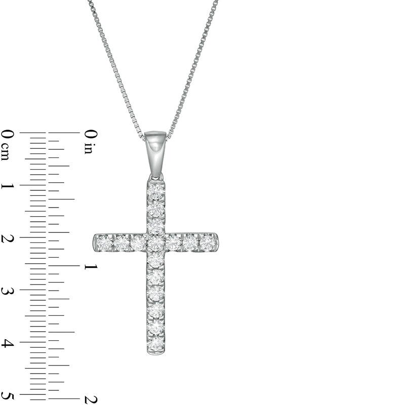 0.45 CT. T.W. Certified Lab-Grown Diamond Cross Pendant in 14K White Gold (F/SI2)
