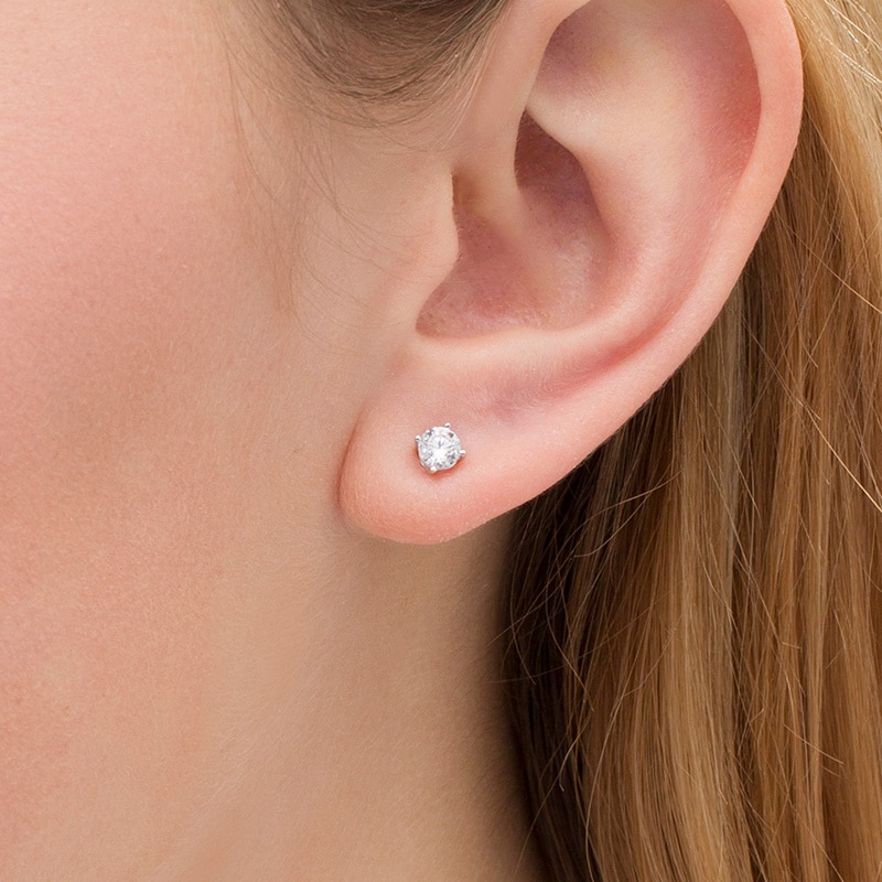 CT. T.W. Certified Lab-Grown Diamond Solitaire Stud Earrings in 14K White Gold (F/SI2
