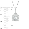 0.45 CT. T.W. Certified Lab-Grown Diamond Double Cushion Frame Pendant in 14K White Gold (F/SI2)