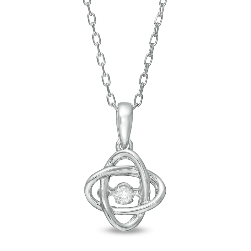 Centre of Me 0.05 CT. Diamond Solitaire Orbit Pendant in Sterling Silver