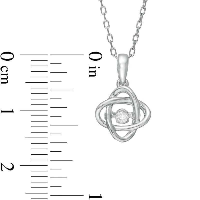 Centre of Me 0.05 CT. Diamond Solitaire Orbit Pendant in Sterling Silver