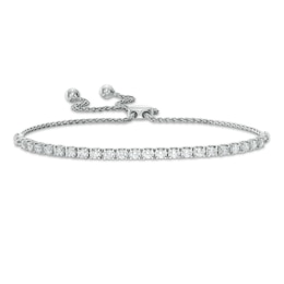 0.95 CT. T.W. Certified Lab-Created Diamond Tennis Bolo Bracelet in 14K White Gold (F/SI2) - 9.0&quot;