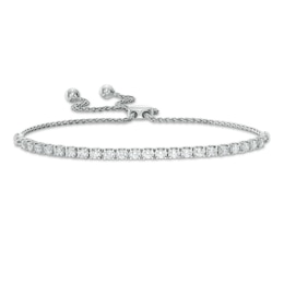 0.95 CT. T.W. Certified Lab-Grown Diamond Tennis Bolo Bracelet in 14K White Gold (F/SI2) - 9.0"