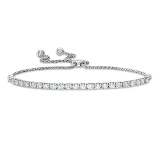 0.95 CT. T.W. Certified Lab-Grown Diamond Tennis Bolo Bracelet in 14K White Gold (F/SI2) - 9.0"
