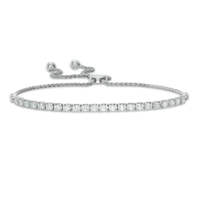0.95 CT. T.W. Certified Lab-Grown Diamond Tennis Bolo Bracelet in 14K White Gold (F/SI2) - 9.0"