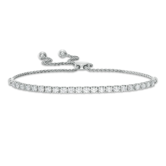 0.95 CT. T.W. Certified Lab-Grown Diamond Tennis Bolo Bracelet in 14K White Gold (F/SI2) - 9.0"