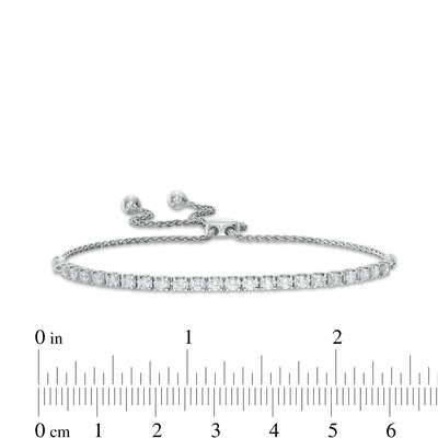 0.95 CT. T.W. Certified Lab-Grown Diamond Tennis Bolo Bracelet in 14K White Gold (F/SI2) - 9.0"