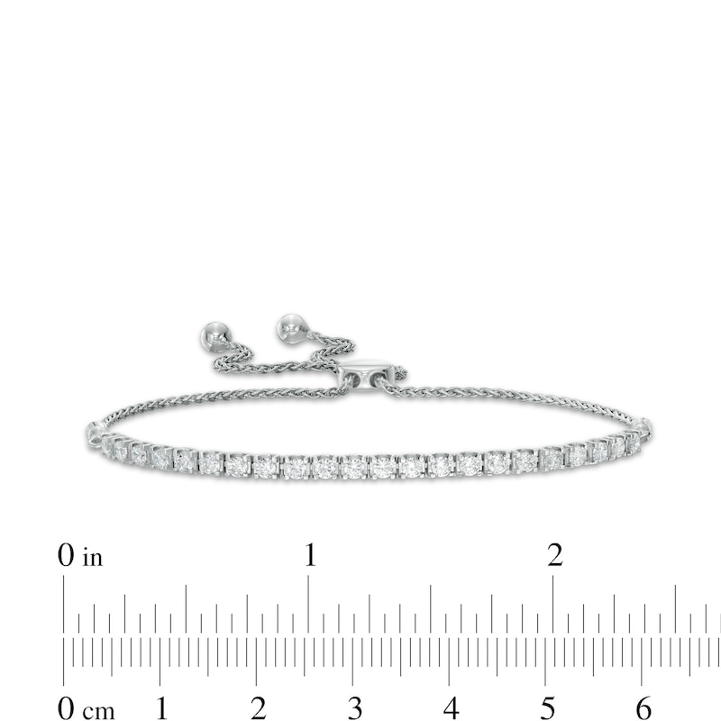 0.95 CT. T.W. Certified Lab-Created Diamond Tennis Bolo Bracelet in 14K White Gold (F/SI2) - 9.0"|Peoples Jewellers