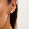 Thumbnail Image 2 of 4.0mm Princess-Cut Cubic Zirconia Frame Stud Earrings in 14K Gold